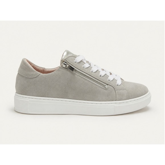 Sole Bliss Shoes - Sole Bliss Hero Sneakers Gray Suede Metallic Leather Zip Comfort Shoes 40 US 9